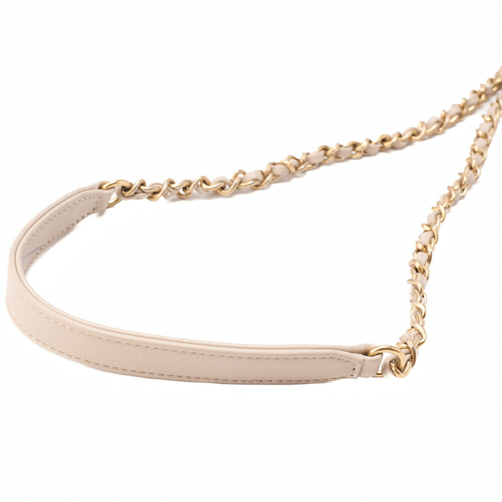 CHANEL Lambskin X Boa Matelasse CC Filigree Coco Mark 2-Way Chain Shoulder Sand Beige Gold-Tone Hardware, Pre-Owned
