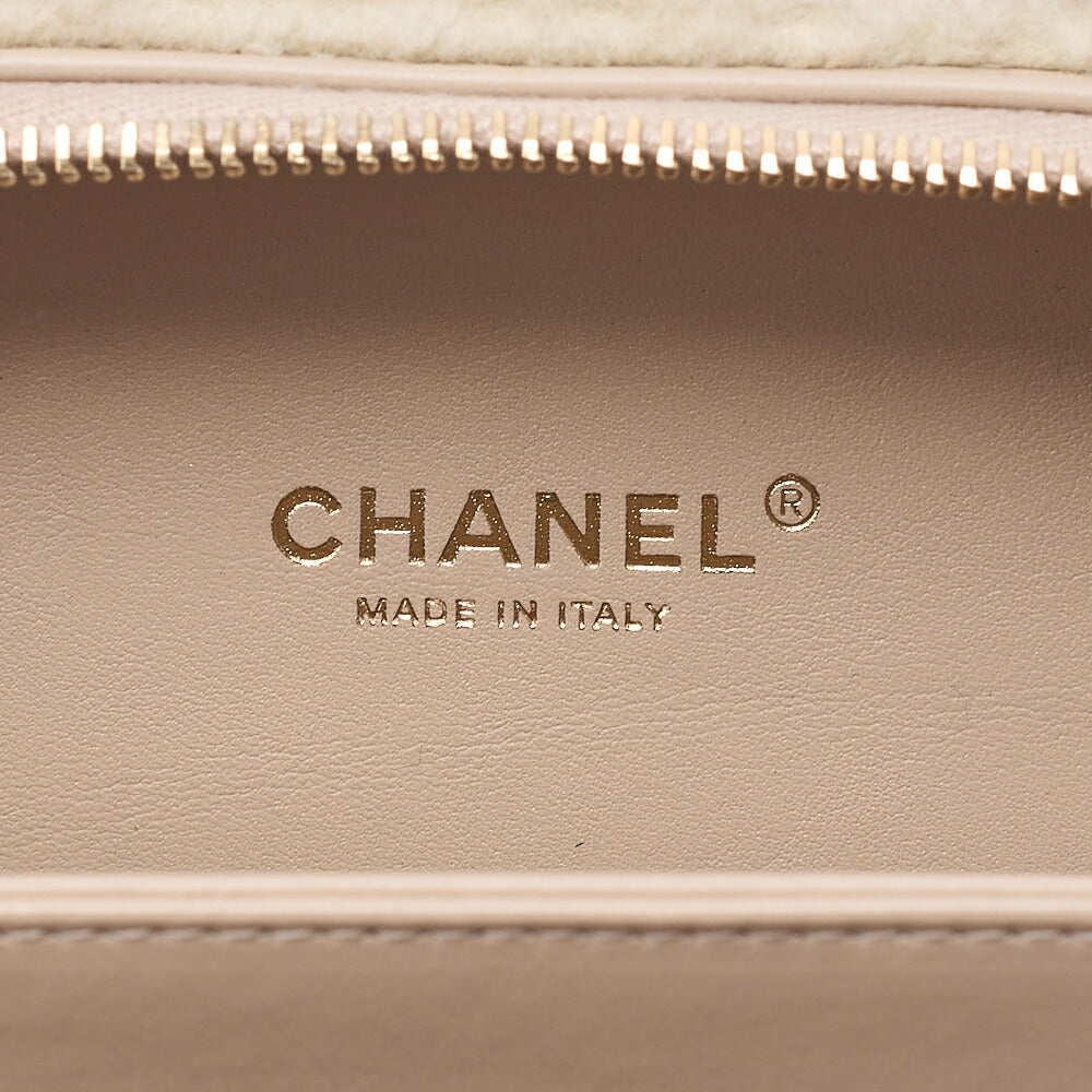 CHANEL Lambskin X Boa Matelasse CC Filigree Coco Mark 2-Way Chain Shoulder Sand Beige Gold-Tone Hardware, Pre-Owned