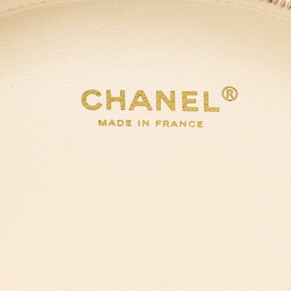 CHANEL Leather V-Stitch La Pauza With Frenzy Long Oval Chain Shoulder White Gold-Tone Hardware, Pre-Owned