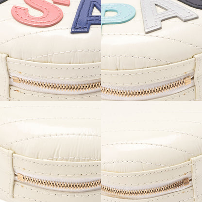CHANEL Leather V-Stitch La Pauza With Frenzy Long Oval Chain Shoulder White Gold-Tone Hardware, Pre-Owned