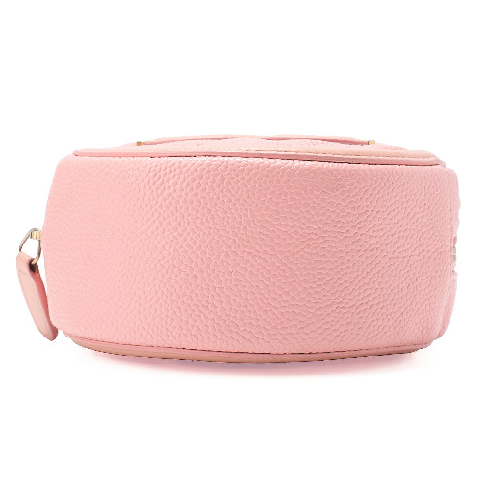 CHANEL Caviar Skin Matelasse CC Filigree Chain Shoulder Pink Gold-Tone Hardware, Pre-Owned
