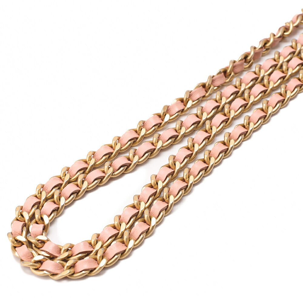 CHANEL Caviar Skin Matelasse CC Filigree Chain Shoulder Pink Gold-Tone Hardware, Pre-Owned