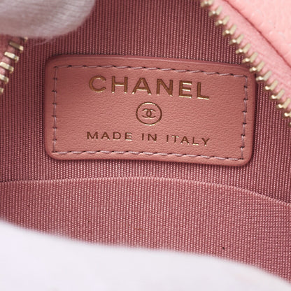 CHANEL Caviar Skin Matelasse CC Filigree Chain Shoulder Pink Gold-Tone Hardware, Pre-Owned