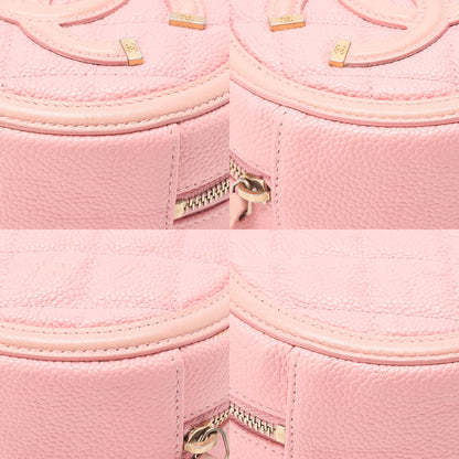CHANEL Caviar Skin Matelasse CC Filigree Chain Shoulder Pink Gold-Tone Hardware, Pre-Owned