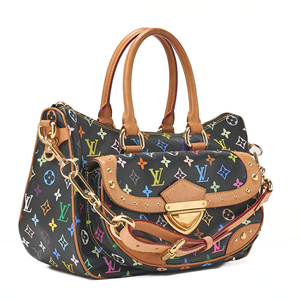 LOUIS VUITTON Louis Vuitton Monogram Multicolor Rita 2wa Handbag Black Multicolor Gold-Tone Hardware, Pre-Owned