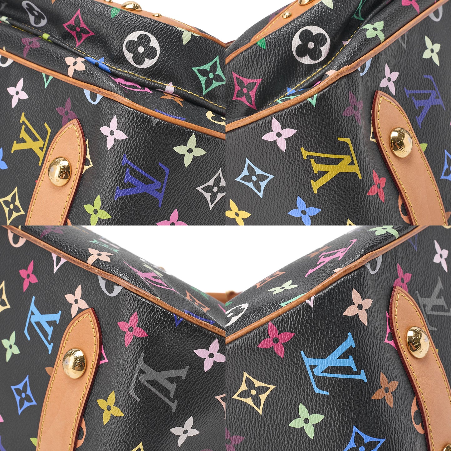 LOUIS VUITTON Louis Vuitton Monogram Multicolor Rita 2wa Handbag Black Multicolor Gold-Tone Hardware, Pre-Owned