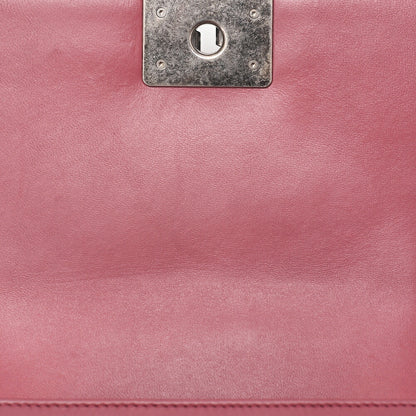 CHANEL Lambskin Matelasse Boy Chanel 20 Chain Shoulder Red Silver-Tone Hardware, Pre-Owned