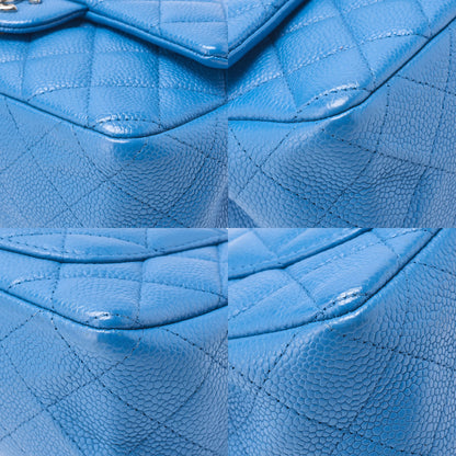 CHANEL Mini Matelasse 20 Chain Shoulder Caviar Skin Blue Silver-Tone Hardware, Pre-Owned