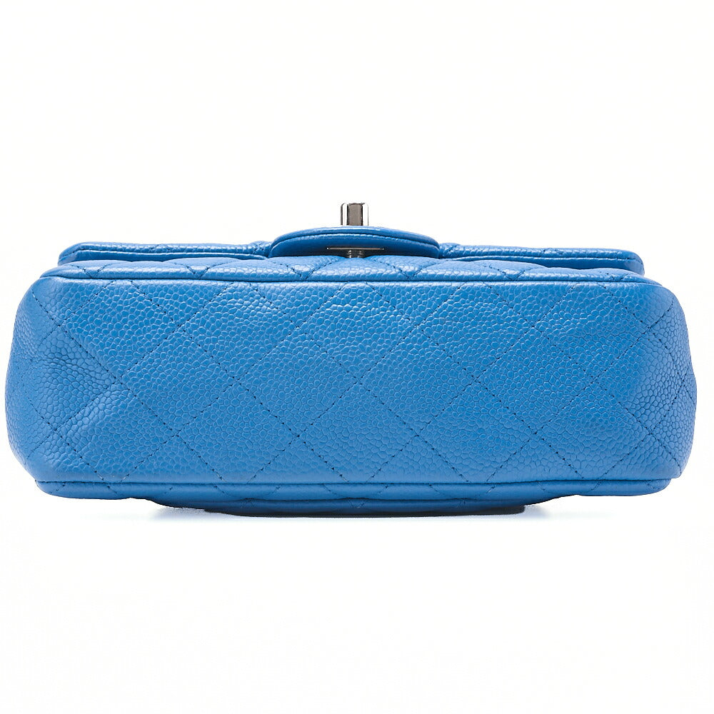 CHANEL Mini Matelasse 20 Chain Shoulder Caviar Skin Blue Silver-Tone Hardware, Pre-Owned