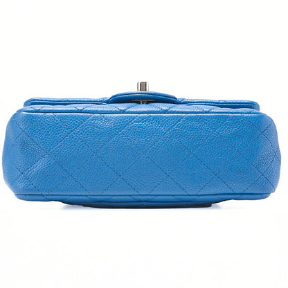 CHANEL Mini Matelasse 20 Chain Shoulder Caviar Skin Blue Silver-Tone Hardware, Pre-Owned