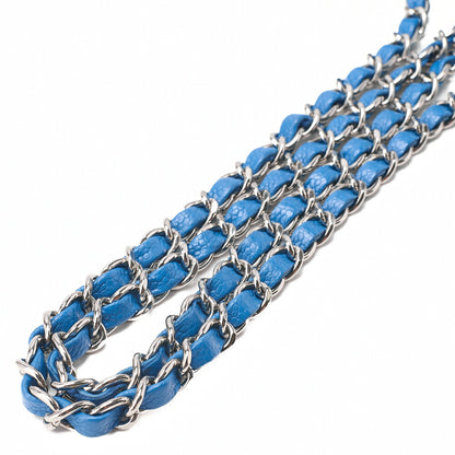 CHANEL Mini Matelasse 20 Chain Shoulder Caviar Skin Blue Silver-Tone Hardware, Pre-Owned