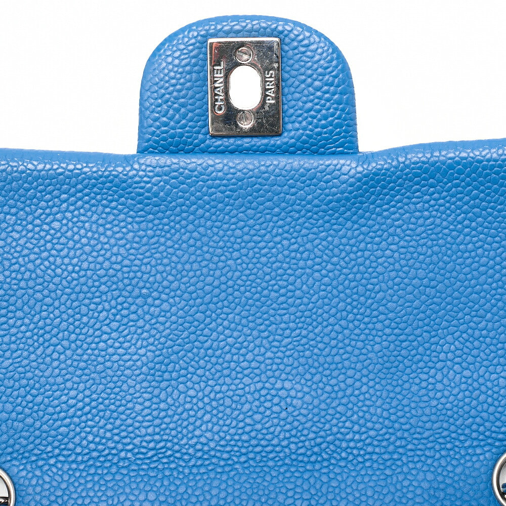 CHANEL Mini Matelasse 20 Chain Shoulder Caviar Skin Blue Silver-Tone Hardware, Pre-Owned