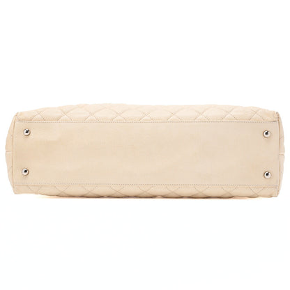 CHANEL Matelasse 2WAY Shoulder Bag Caviar Skin Ivory Silver-Tone Hardware, Pre-Owned