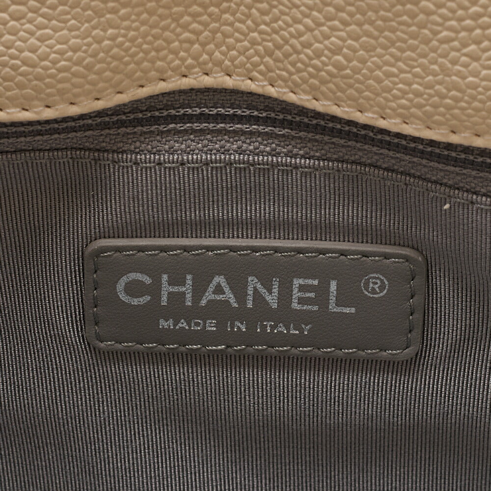 CHANEL Matelasse 2WAY Shoulder Bag Caviar Skin Ivory Silver-Tone Hardware, Pre-Owned