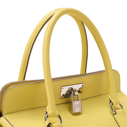 Hermes Hermes Toolbox 26 Swift Lime 2-way Handbag Silver-Tone Hardware, Pre-Owned
