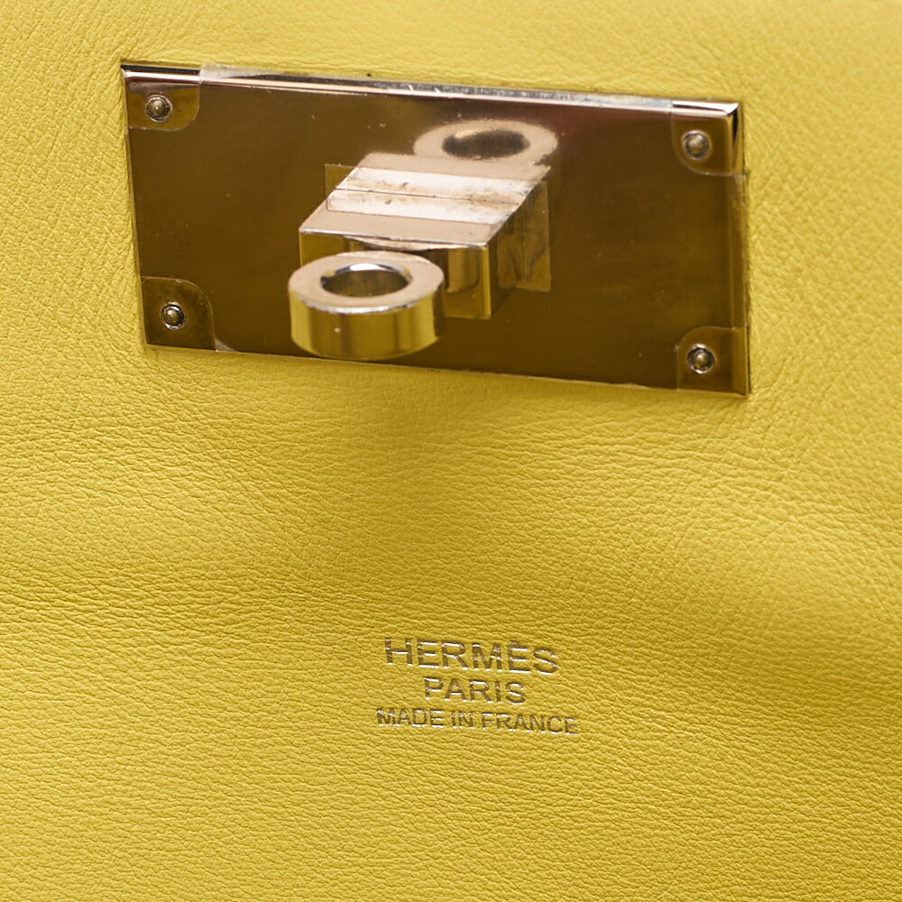 Hermes Hermes Toolbox 26 Swift Lime 2-way Handbag Silver-Tone Hardware, Pre-Owned