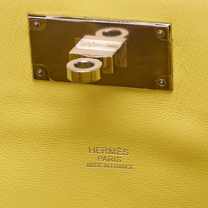 Hermes Hermes Toolbox 26 Swift Lime 2-way Handbag Silver-Tone Hardware, Pre-Owned