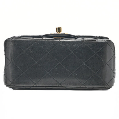 CHANEL Mini Matlesse 17cm Chain Shoulder Bag Lambskin Black Gold-Tone Hardware, Pre-Owned