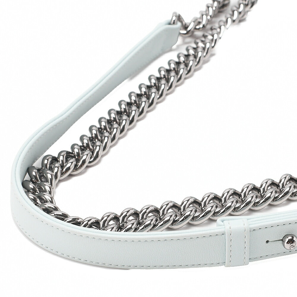 CHANEL Lambskin Boy Chanel Chain Shoulder Gray Silver-Tone Hardware, Pre-Owned
