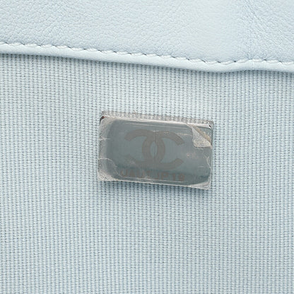 CHANEL Lambskin Boy Chanel Chain Shoulder Gray Silver-Tone Hardware, Pre-Owned