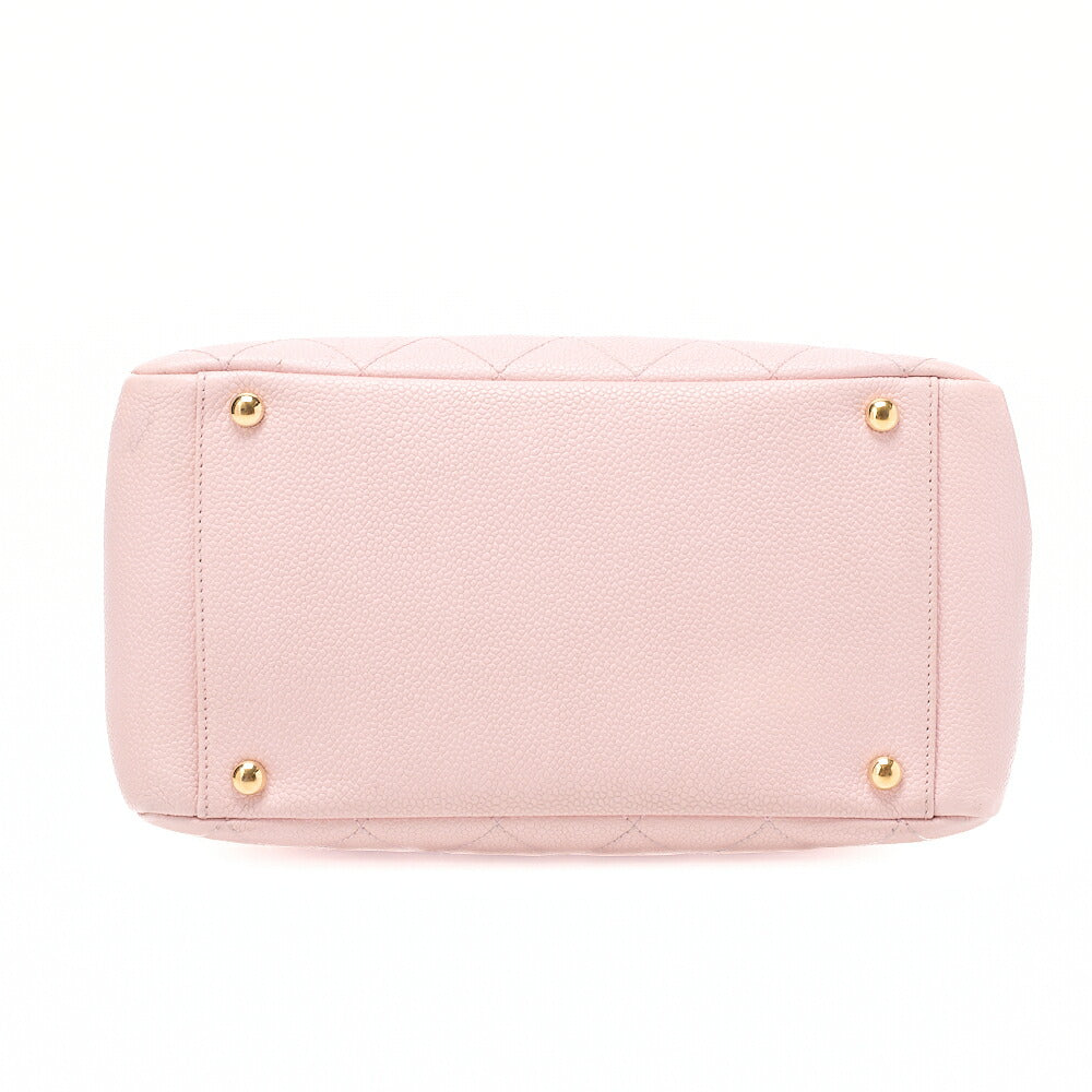 CHANEL Tote Bag Matelasse Caviar Skin Pink Double Chain Shoulder PTT Gold-Tone Hardware, Pre-Owned