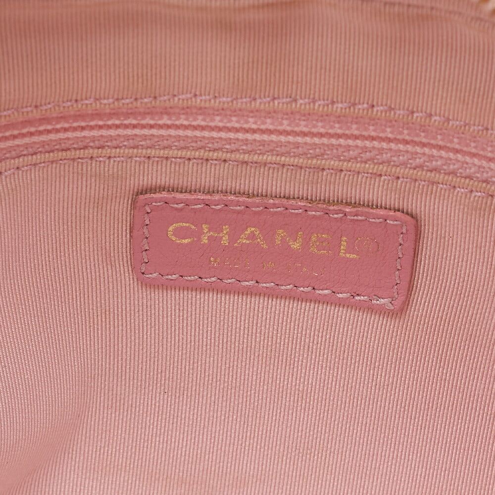CHANEL Tote Bag Matelasse Caviar Skin Pink Double Chain Shoulder PTT Gold-Tone Hardware, Pre-Owned