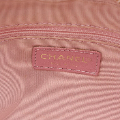 CHANEL Tote Bag Matelasse Caviar Skin Pink Double Chain Shoulder PTT Gold-Tone Hardware, Pre-Owned