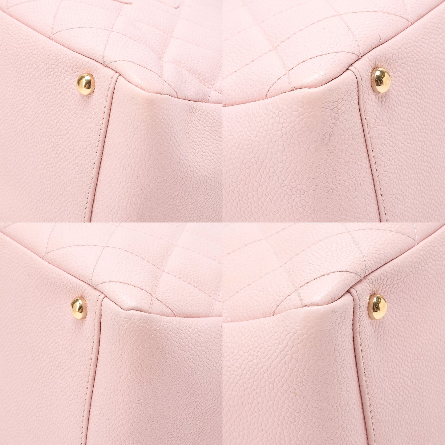 CHANEL Tote Bag Matelasse Caviar Skin Pink Double Chain Shoulder PTT Gold-Tone Hardware, Pre-Owned