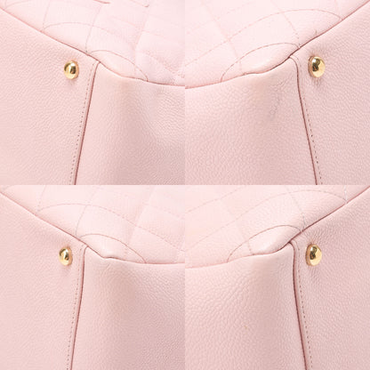 CHANEL Tote Bag Matelasse Caviar Skin Pink Double Chain Shoulder PTT Gold-Tone Hardware, Pre-Owned