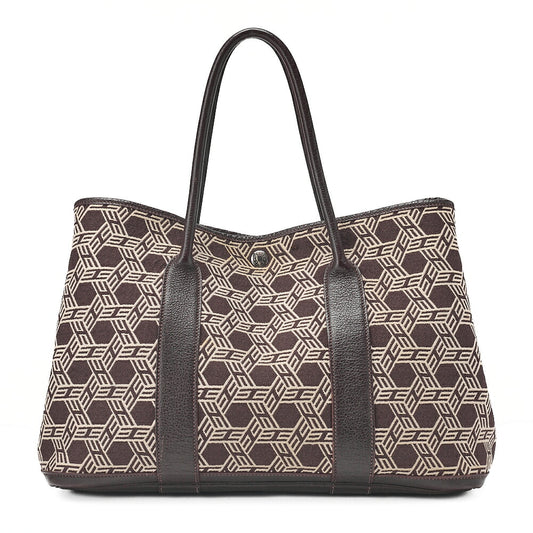 Hermes Hermes Garden Party PM Tote Bag Toirsault Ash Brown Silver-Tone Hardware, Pre-Owned