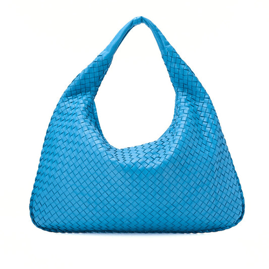 BOTTEGA VENETA Bottega Veneta Handbag Intrecciato Lambskin Light Blue -Tone Hardware, Pre-Owned