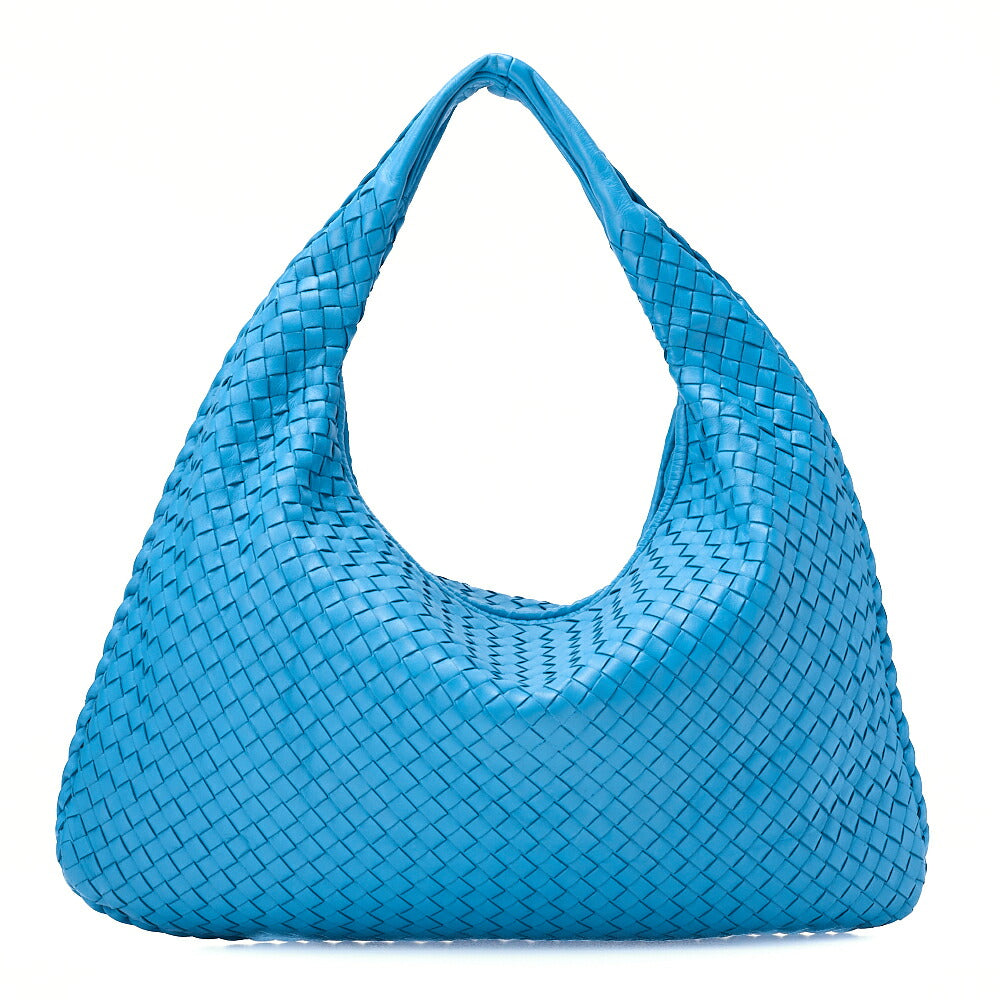 BOTTEGA VENETA Bottega Veneta Handbag Intrecciato Lambskin Light Blue -Tone Hardware, Pre-Owned