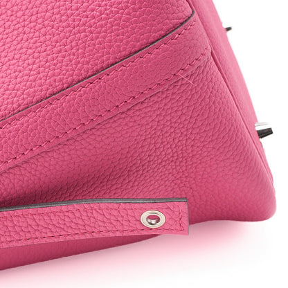 Hermes Hermes Picotan Lock MM Handbag Togo Rose Shocking Silver-Tone Hardware, Pre-Owned