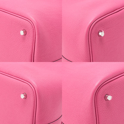 Hermes Hermes Picotan Lock MM Handbag Togo Rose Shocking Silver-Tone Hardware, Pre-Owned