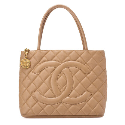 CHANEL Chanel Matelasse Reissue Tote Bag Caviar Skin Beige Gold-Tone Hardware, Pre-Owned