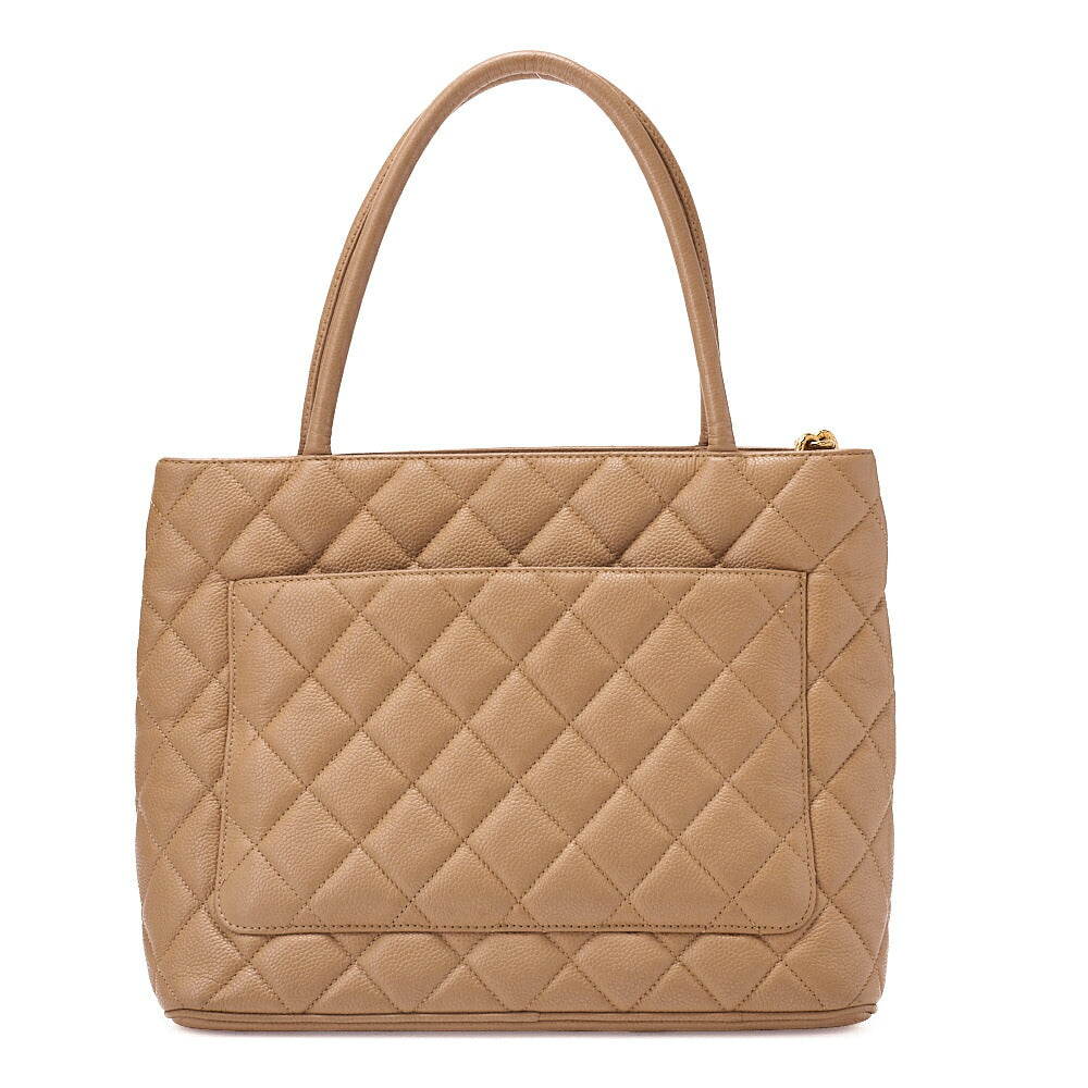 CHANEL Chanel Matelasse Reissue Tote Bag Caviar Skin Beige Gold-Tone Hardware, Pre-Owned