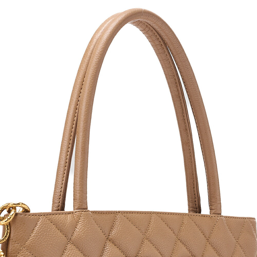 CHANEL Chanel Matelasse Reissue Tote Bag Caviar Skin Beige Gold-Tone Hardware, Pre-Owned