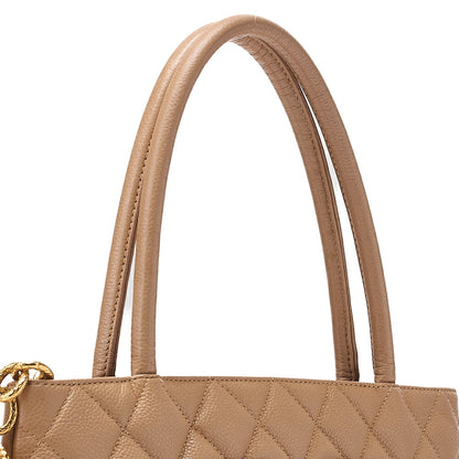 CHANEL Chanel Matelasse Reissue Tote Bag Caviar Skin Beige Gold-Tone Hardware, Pre-Owned