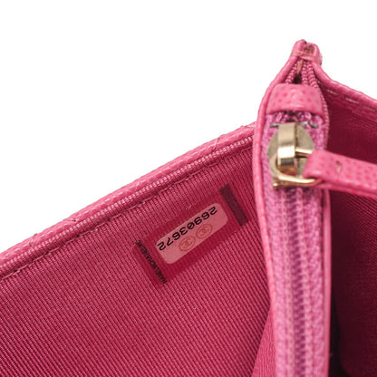 CHANEL Matelasse Chain Wallet Caviar Skin Pink Gold-Tone Hardware, Pre-Owned