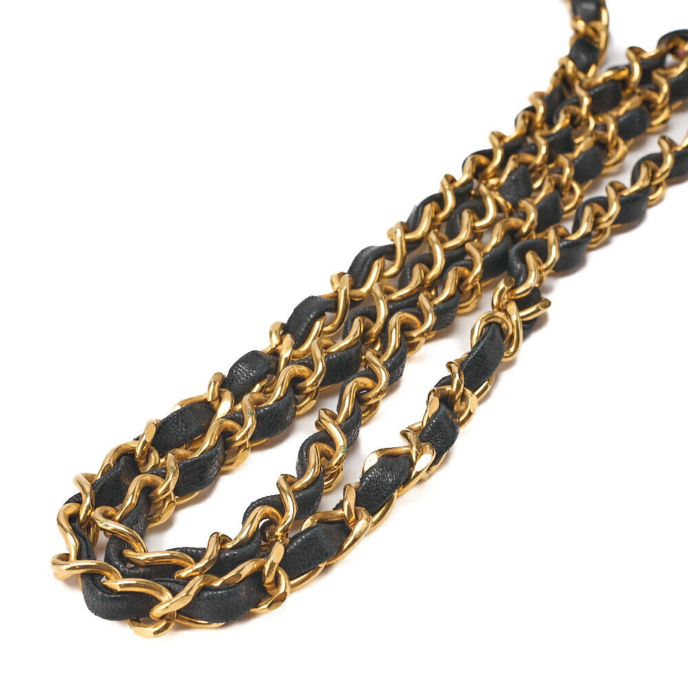 CHANEL Lambskin Matelasse Full Flap Turn Lock Chain Shoulder Black Gold-Tone Hardware, Pre-Owned