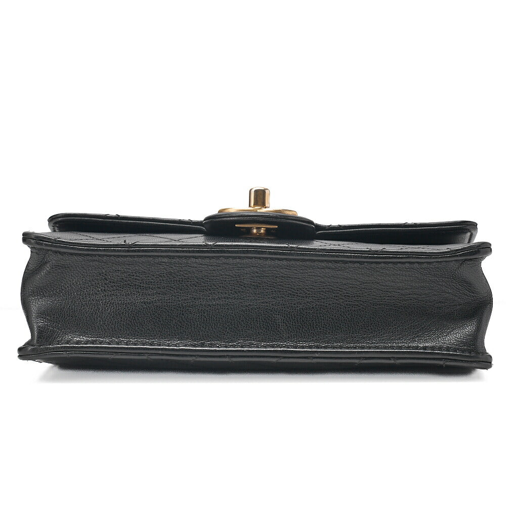 CHANEL Chain Shoulder Bag Matelasse Pearl Lambskin Black Gold-Tone Hardware, Pre-Owned