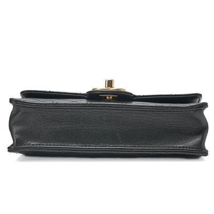 CHANEL Chain Shoulder Bag Matelasse Pearl Lambskin Black Gold-Tone Hardware, Pre-Owned