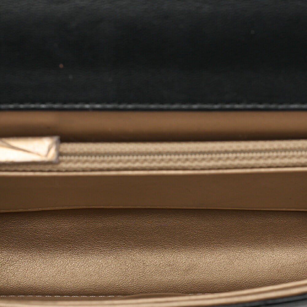 CHANEL Chain Shoulder Bag Matelasse Pearl Lambskin Black Gold-Tone Hardware, Pre-Owned