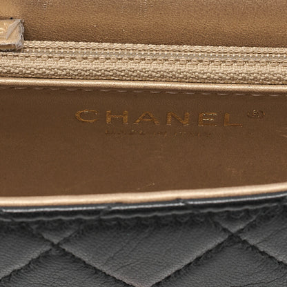 CHANEL Chain Shoulder Bag Matelasse Pearl Lambskin Black Gold-Tone Hardware, Pre-Owned