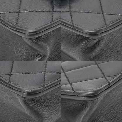 CHANEL Chain Shoulder Bag Matelasse Pearl Lambskin Black Gold-Tone Hardware, Pre-Owned