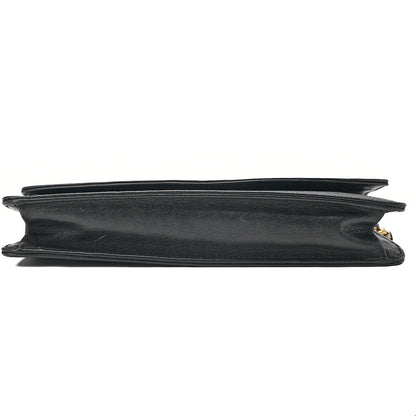 CHANEL Chain Shoulder Bag Coco Mark Chain Wallet Caviar Skin Black Gold-Tone Hardware, Pre-Owned