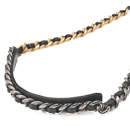 CHANEL Calfskin Matelasse Chanel 19 2-Way Chain Shoulder Black Gold x Silve-Tone Hardware, Pre-Owned