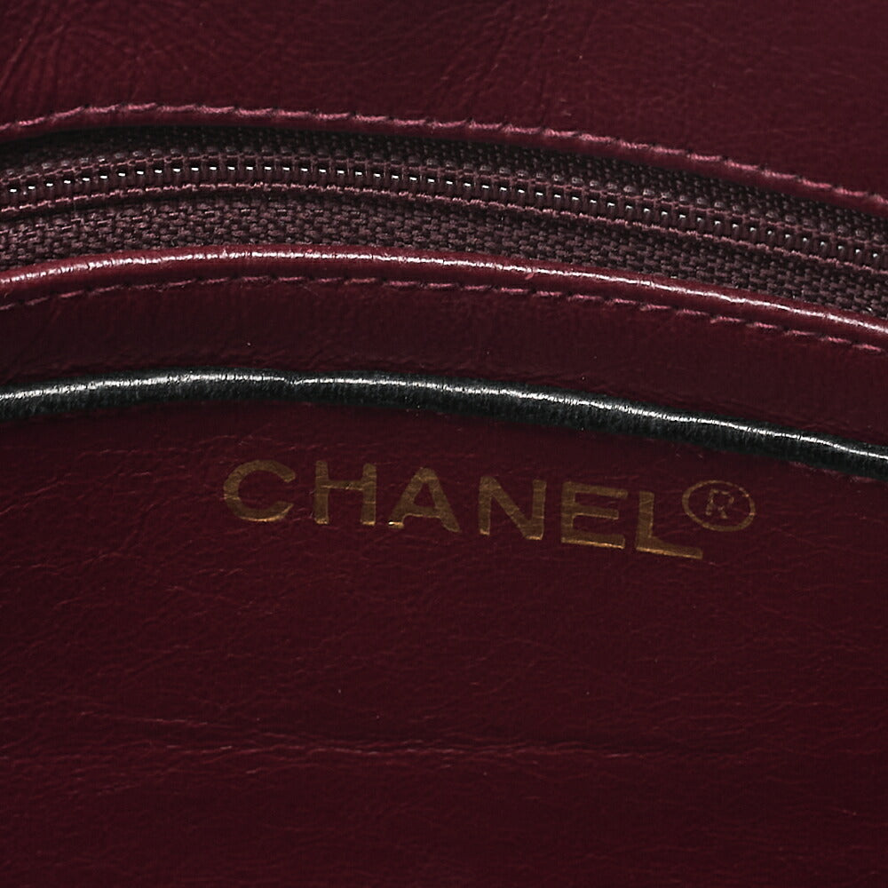 CHANEL Matelasse with Pull Charm Round Double Chain Shoulder Bag Lambskin Black Gold-Tone Hardware, Pre-Owned