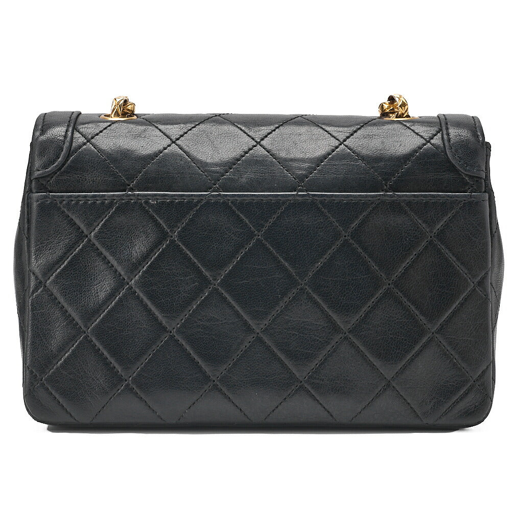 CHANEL Lambskin Minimat Telass? Full Flap Bijou Chain Shoulder Black Gold-Tone Hardware, Pre-Owned