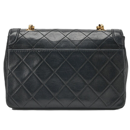 CHANEL Lambskin Minimat Telass? Full Flap Bijou Chain Shoulder Black Gold-Tone Hardware, Pre-Owned